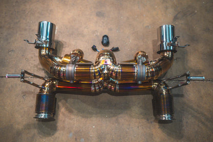 top view on the Valvetronic Lamborghini Huracan Performante / EVO / STO / Tecnica True F1 / Valved Exhaust System