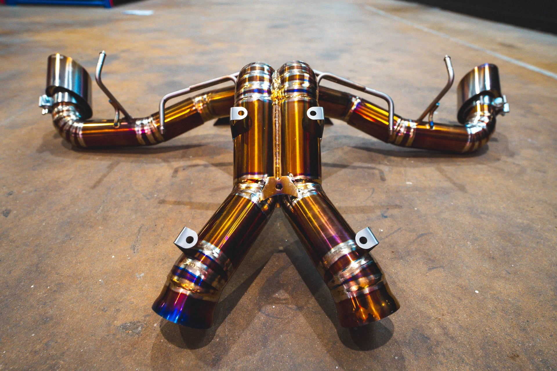 Back view of the Valvetronic Mclaren 570S / 620R F1 Race Exhaust System
