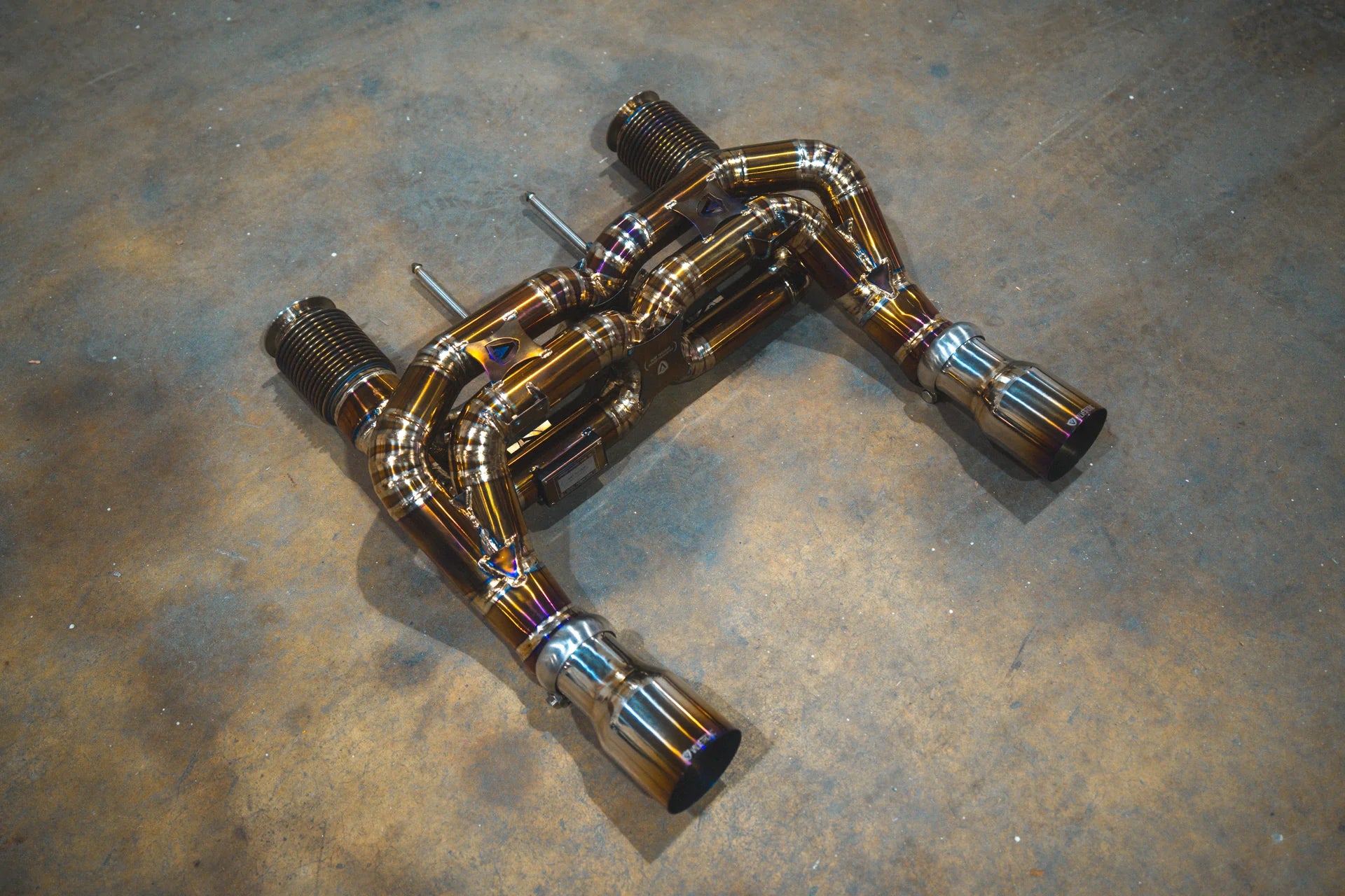 Another angled view of the Valvetronic Mclaren 720S Valved Sport Exhaust System