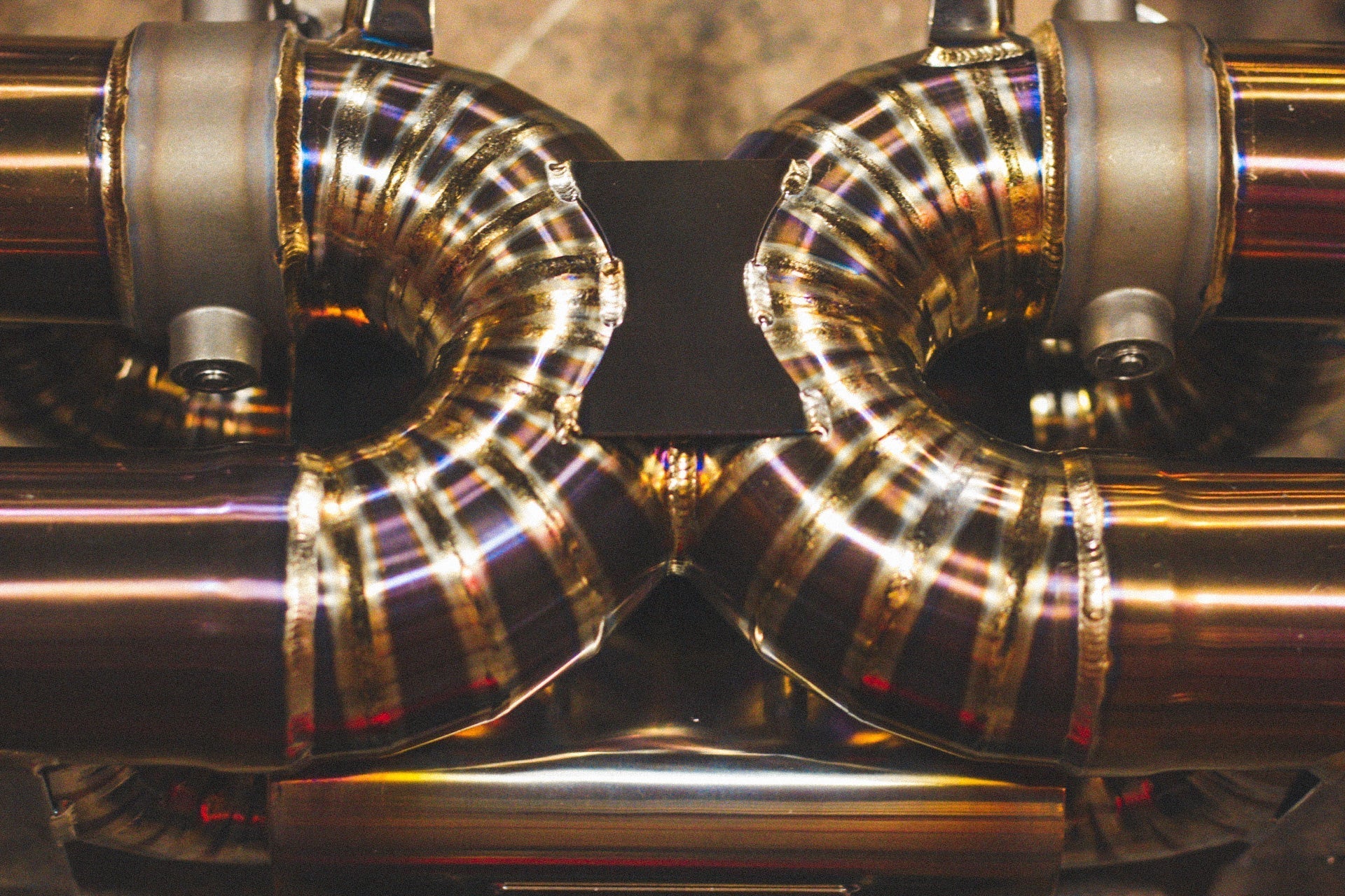 Detail of the welding on the Valvetronic Mclaren 720S Valved Sport Exhaust System