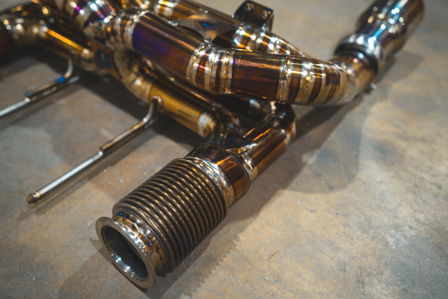 End view of the Valvetronic Mclaren 720S Valved Sport Exhaust System