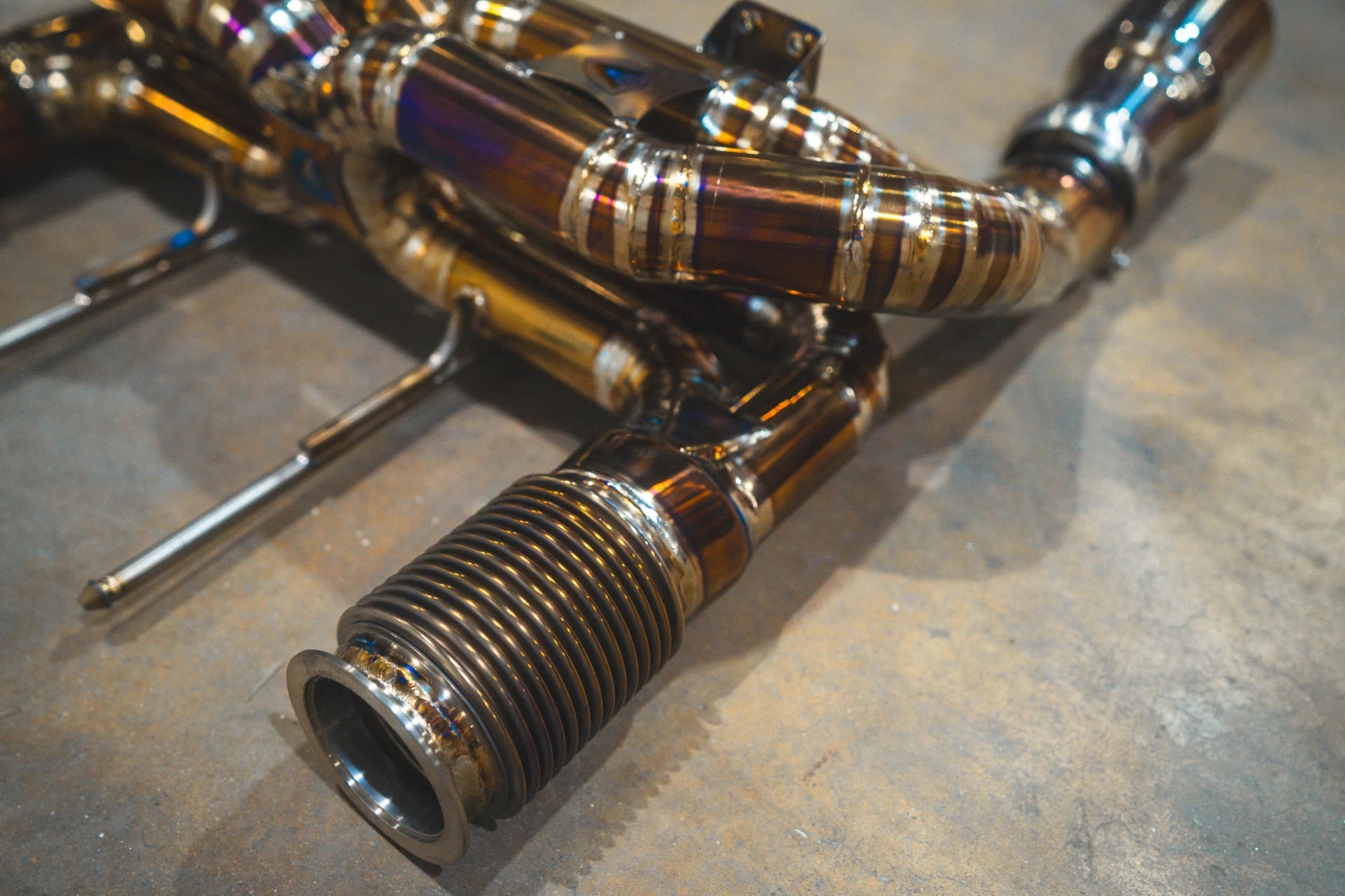 End view of the Valvetronic Mclaren 720S Valved Sport Exhaust System