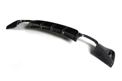 Flat view of the Ventilated Dual Outlet Carbon Fiber Rear Diffuser for BMW F32 (2014-2020) with M Sport