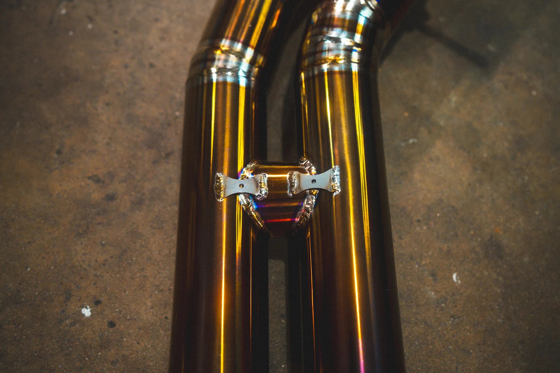 Another view of the welding on the Valvetronic Lamborghini Urus Valved Sport Exhaust System