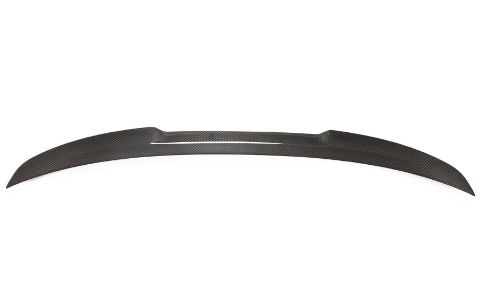 Top view of ML Style carbon fiber trunk spoiler fitment on BMW F30 and F80