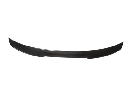 Rear view of ML Style carbon fiber trunk spoiler on BMW F30 and F80 sedans