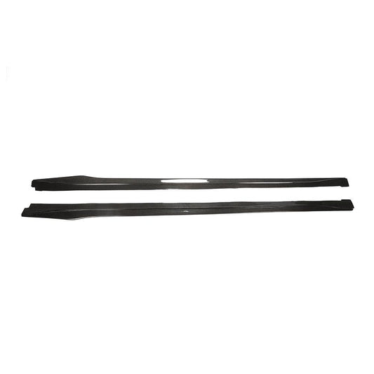 A pair of carbon fiber side skirts designed for BMW F32 model years 2014-2020.